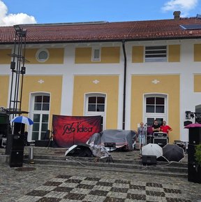 No Idea beim Equipment Aufbau bei einer Hochzeit in der Nähe von München